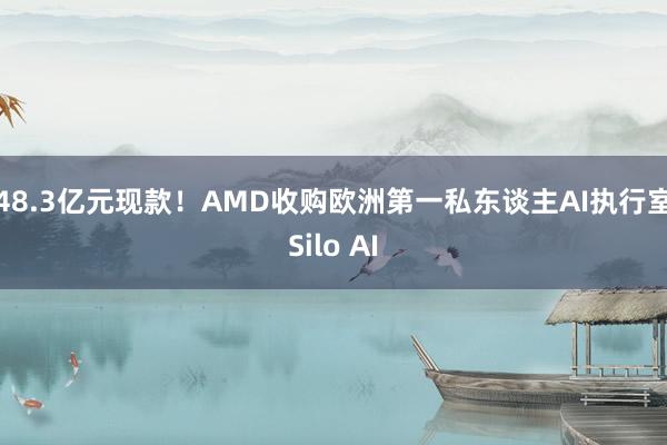 48.3亿元现款！AMD收购欧洲第一私东谈主AI执行室Silo AI