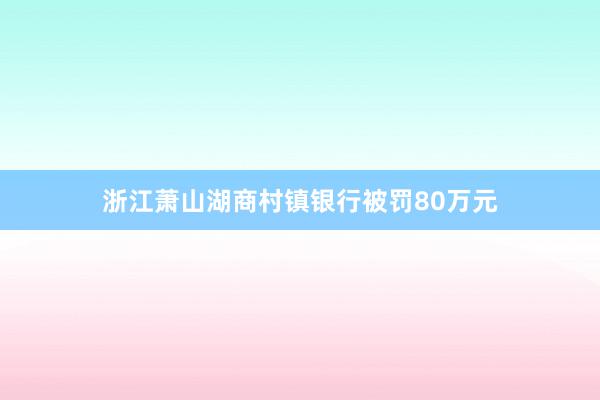 浙江萧山湖商村镇银行被罚80万元